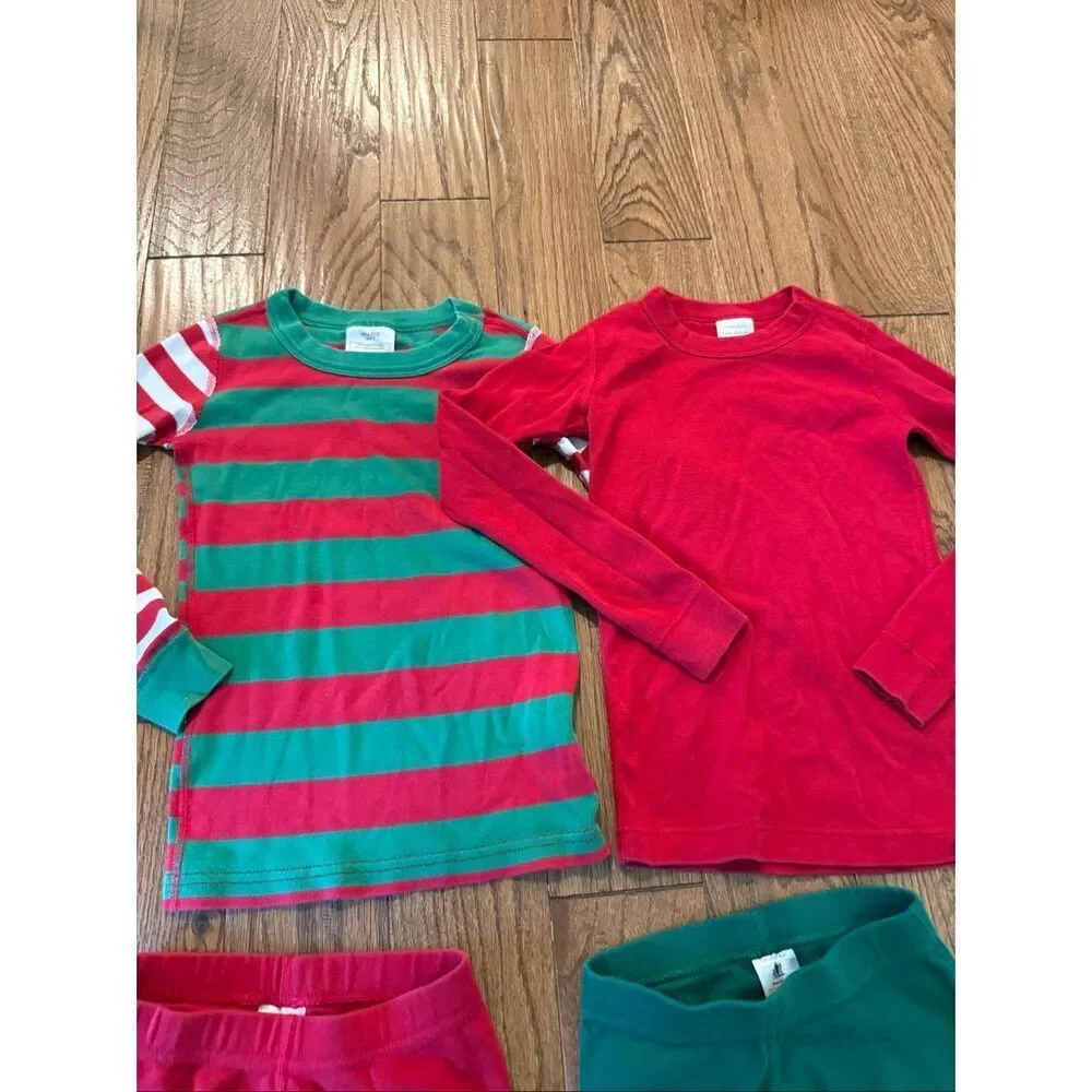 Hanna Andersson Christmas elf long sleeve pajama bundle 6-7